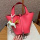 에르메스 Hermes Picotin lock 18cm clemence U5 Rose lipstick/silver