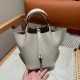 에르메스 Hermes Picotin Touch 18cm clemence and Matte Alligator 8L Beton/silver