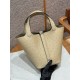 에르메스 Hermes Picotin lock 18cm KK ostrich S2 Trench/silver
