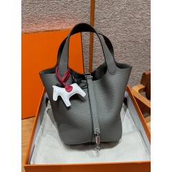 에르메스 Hermes Picotin lock 22cm clemence 0L Girs Meyer/silver