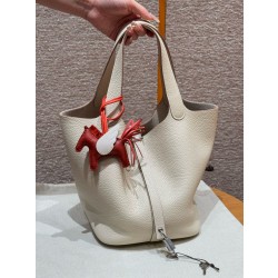 에르메스 Hermes Picotin lock 22cm clemence 10 Craie/silver