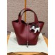 에르메스 Hermes Picotin lock 22cm clemence 55 Rouge H/silver