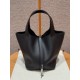 에르메스 Hermes Picotin lock 22cm clemence 89 Noir/silver
