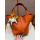 에르메스 Hermes Picotin lock 22cm clemence 93 Orange/silver