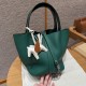 에르메스 Hermes Picotin Touch 22cm clemence and Bright U4 Vert vertigo and 6Q Vert Emeraude/silver