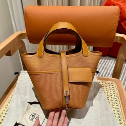 에르메스 Hermes Picotin Cargo 18cm Canvas 2S Sesame/silver