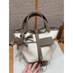 에르메스 Hermes Picotin Cargo 18cm Canvas 18 Etoupe/gold