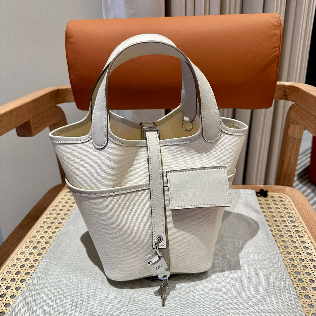 에르메스 Hermes Picotin Cargo 18cm Canvas white/silver