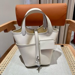 에르메스 Hermes Picotin Cargo 18cm Canvas white/silver