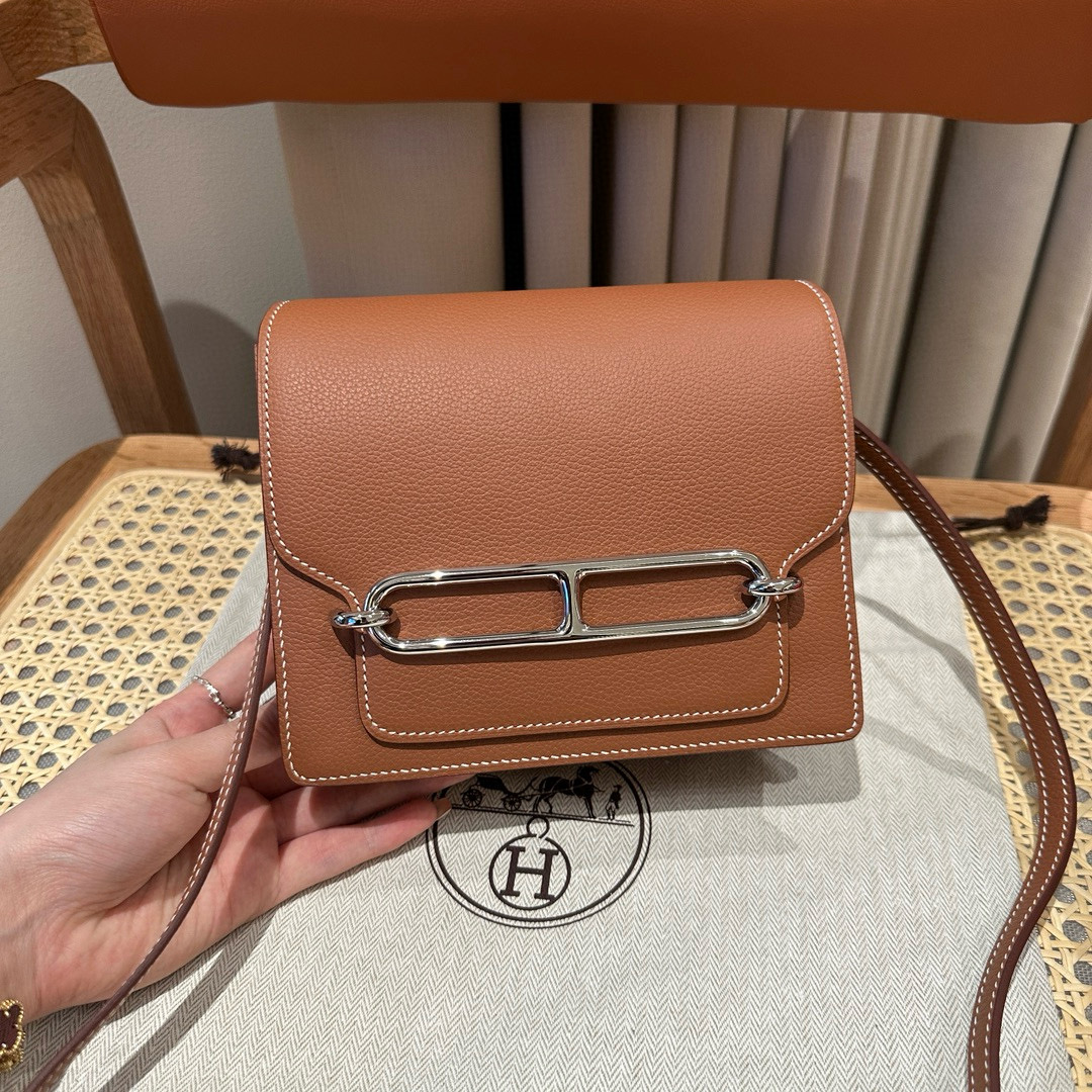 에르메스 Hermes Roulis 18cm Chevre 37 Gold/silver