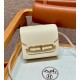 에르메스 Hermes Roulis 18cm Evercolor 10 Craie/gold
