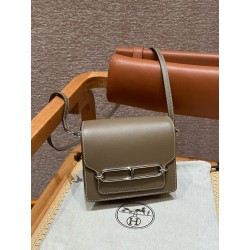 에르메스 Hermes Roulis 18cm Evercolor 18 Etoupe/silver