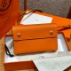 에르메스 Hermes Snap Wallet 18.5cm Epsom 93 Orange/silver