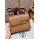 에르메스 Hermes Verrou 21cm Chèvre 2J Quebracho/gold