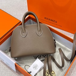 에르메스 Hermes Mini Bolide Evercolor 18 Etoupe and 9R Lime/silver