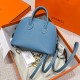 에르메스 Hermes Mini Bolide Evercolor 75 Blue Jean/silver