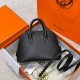에르메스 Hermes Mini Bolide Evercolor 89 Noir and 37 Gold/silver