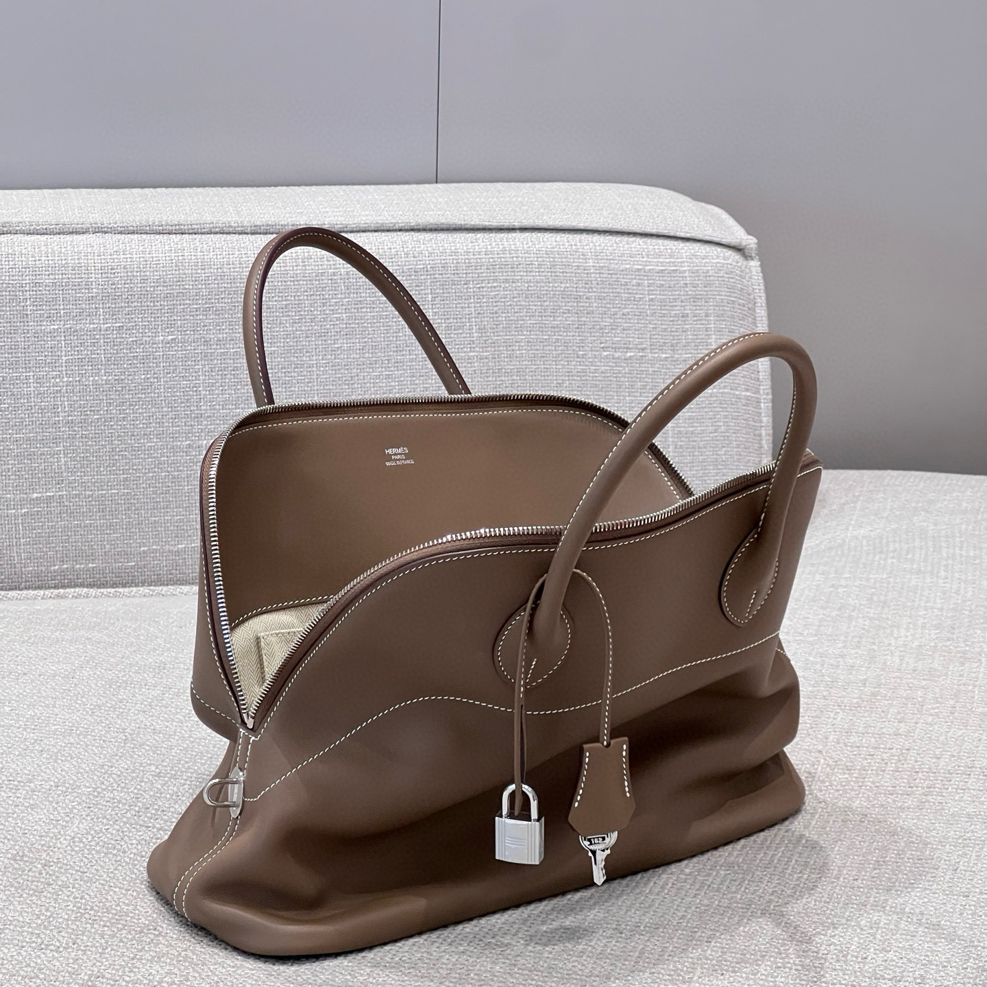 에르메스 Hermes Bolide relax 35cm Swift 18 Etoupe/silver