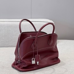에르메스 Hermes Bolide relax 35cm Swift 55 Rouge H/silver