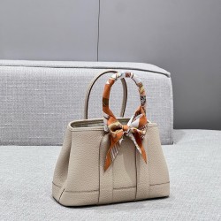 에르메스 Hermes Mini Garden party 23cm Germany Leather 10 Craie/silver