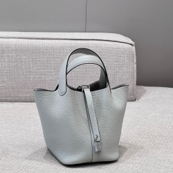 에르메스 Hermes Picotin 18cm TC 08 Blue Pale/silver