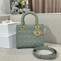 디올 Dior Lady 24cm 탑 핸들백 grey