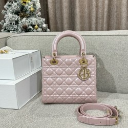디올 Dior Lady 24cm 탑 핸들백 Pink