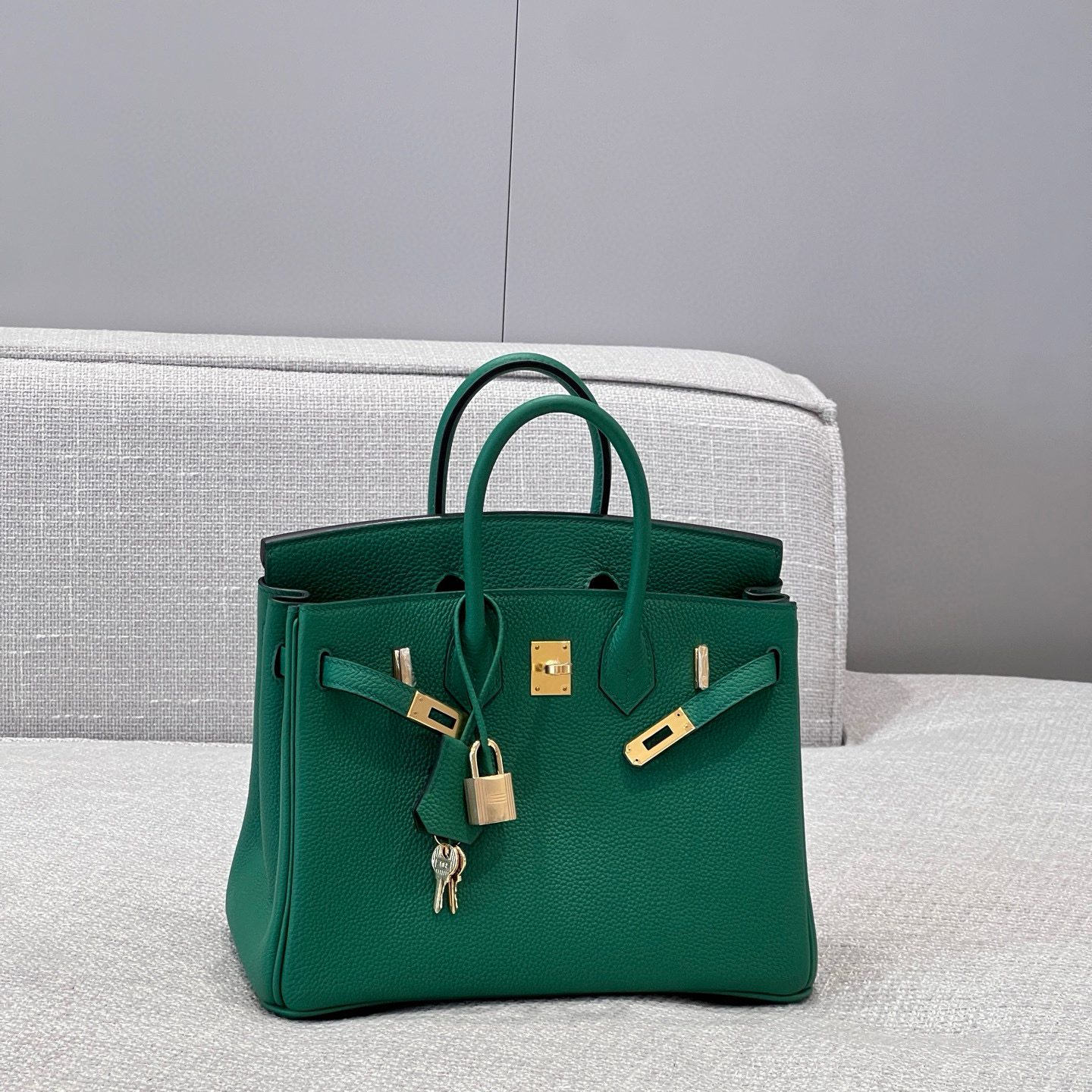 에르메스 Hermes Brikin 25cm Germany Leather U4 Vert vertigo/gold