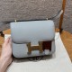 에르메스 Hermes Constance with mirror 19cm Epsom 8U Blue glacier/gold