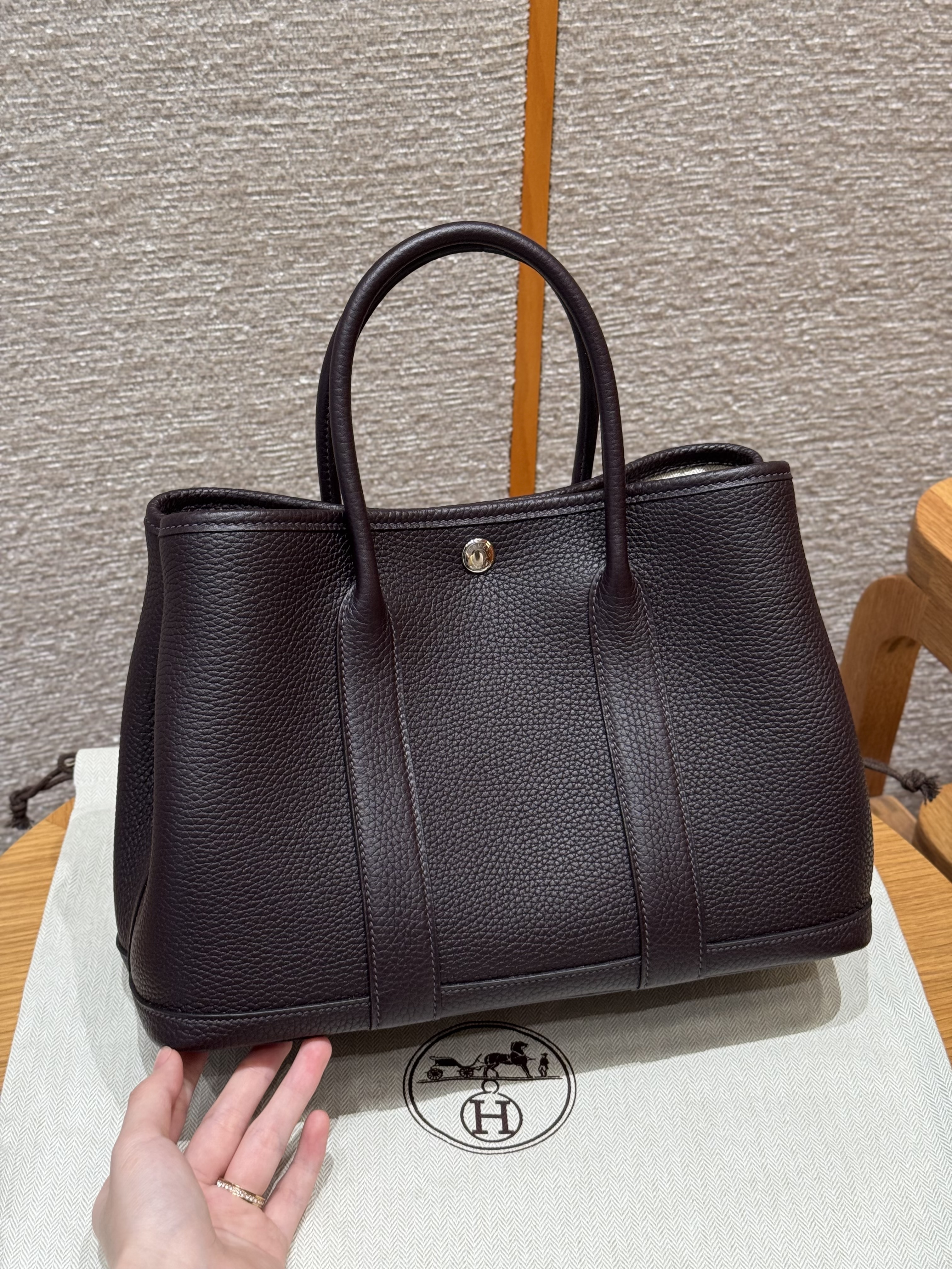 에르메스 Hermes Garden party 30cm Negonda 59 Raisin/silver