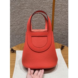 에르메스 Hermes in the loop 18cm Clemence 0E Rose Texas/silver
