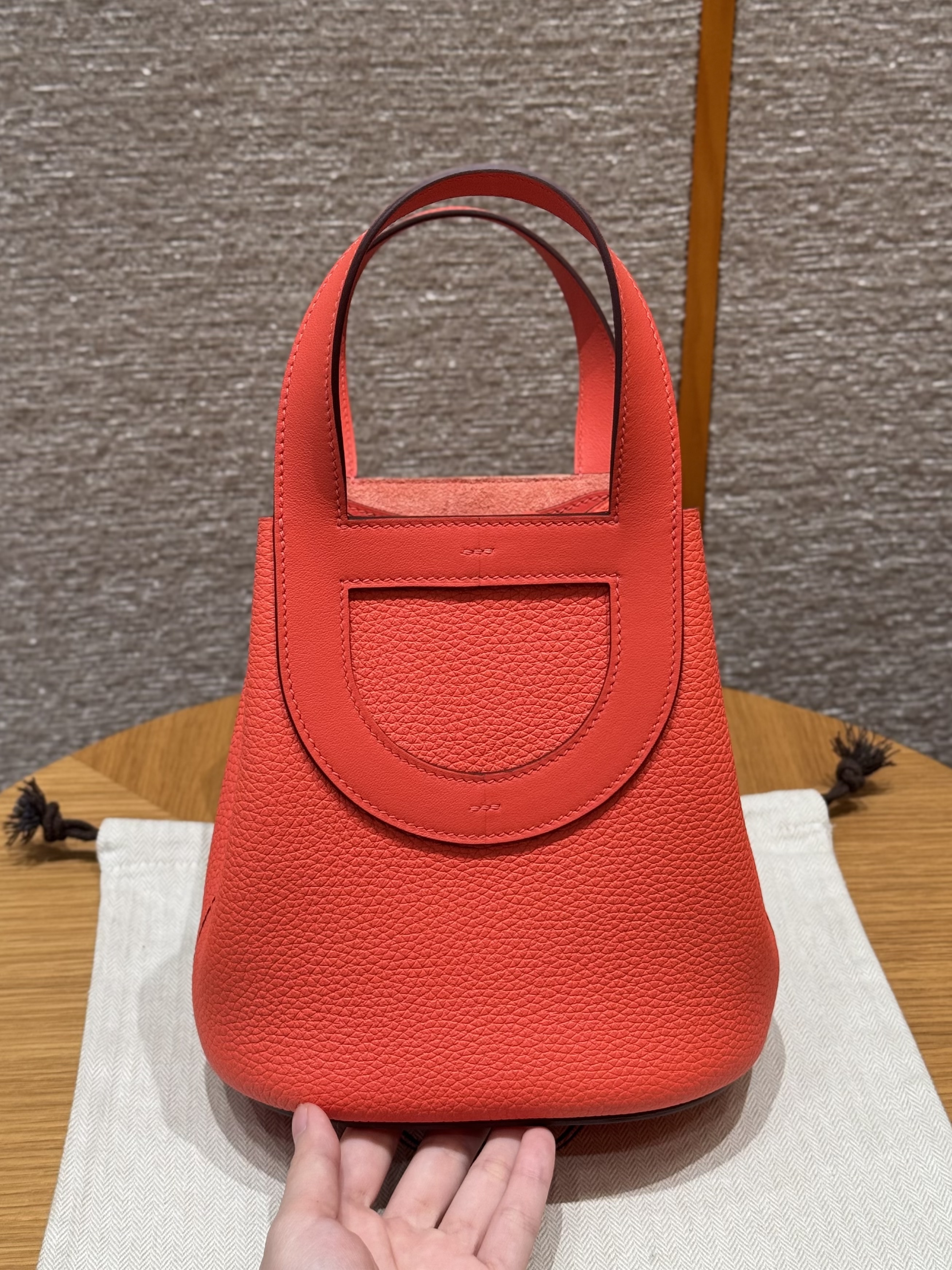 에르메스 Hermes in the loop 18cm Clemence 0E Rose Texas/silver