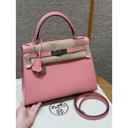 에르메스 Hermes Kelly 28cm Epsom 1Q Rose confetti/silver
