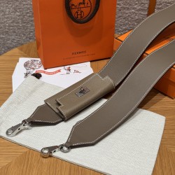 에르메스 Hermes Kelly Pocket strap Epsom and Swift 18 Etoupe/silver
