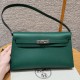 에르메스 Hermes Kelly elan 27cm Chèvre U4 Veert vertigo/silver