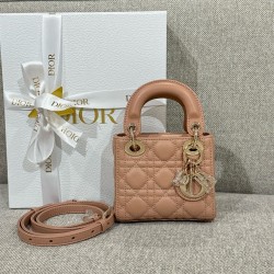 디올 Dior Lady Dior Micro Bag Tea-brown 12cm