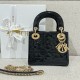 디올 Dior Mini Lady Dior Bag White Black/gold 17cm
