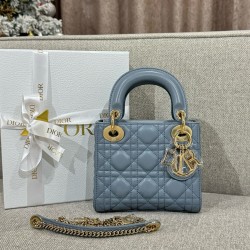 디올 Dior Mini Lady Dior Bag blue 17cm