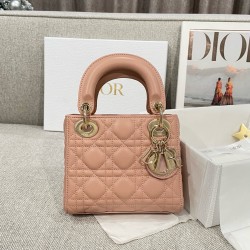 디올 Dior Mini Lady Dior Bag Tea-brown 17cm