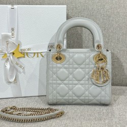 디올 Dior Mini Lady Dior Bag grey 17cm