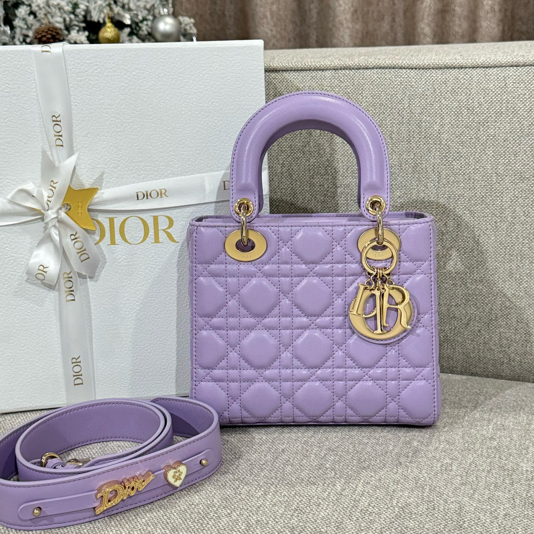 디올 Dior Small Lady Dior Bag purple 20cm