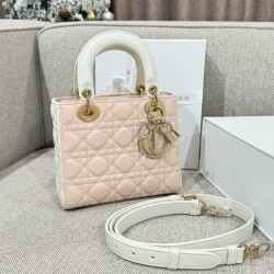 디올 Dior Small Lady Dior Bag purple White and pink 20cm