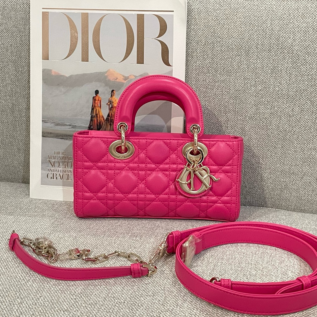 디올 Dior Small Lady D-Joy Bag Rose red 22cm
