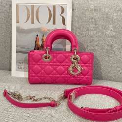 디올 Dior Small Lady D-Joy Bag Rose red 22cm