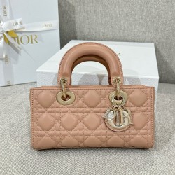 디올 Dior Small Lady D-Joy Bag Rose Tea-brown 22cm