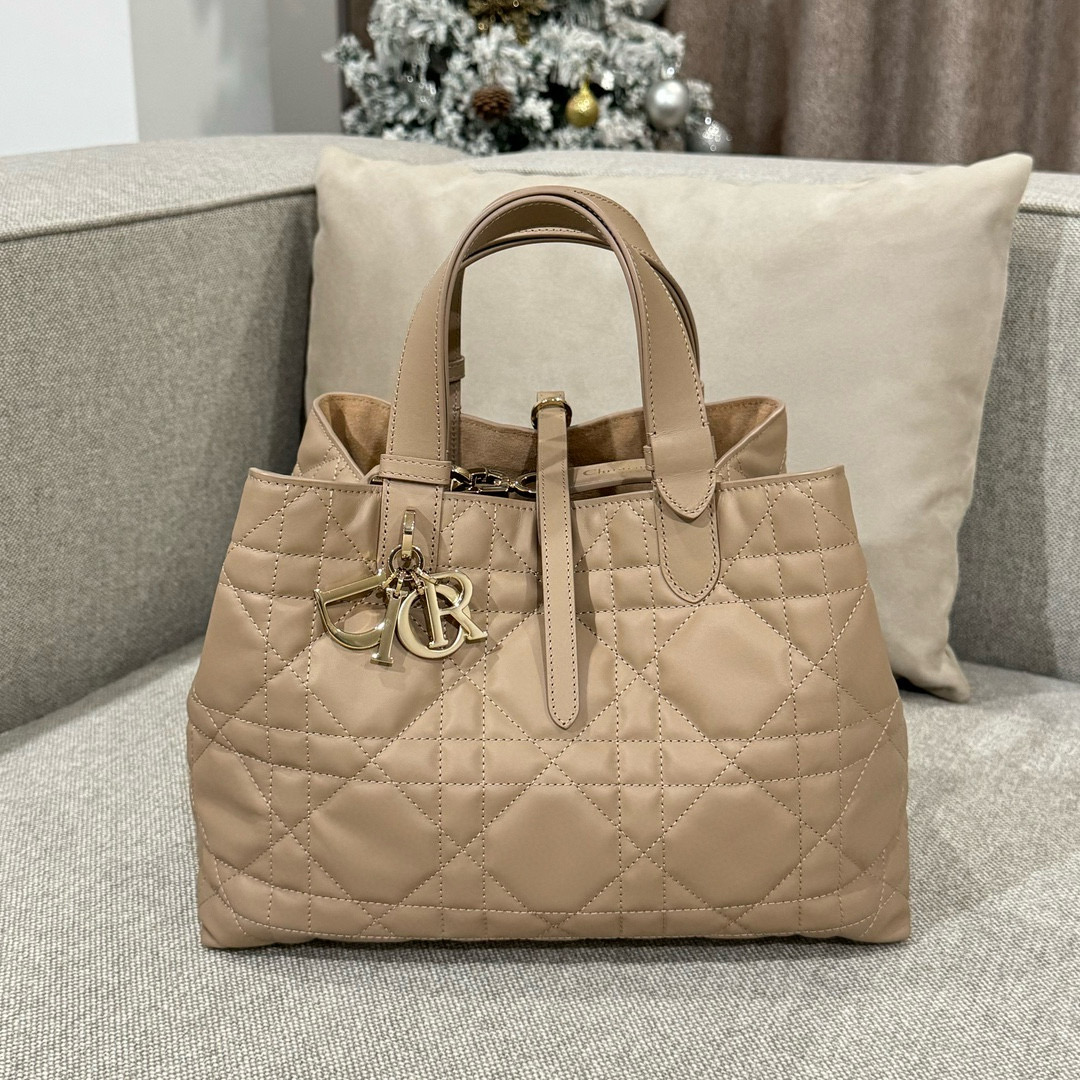 디올 Dior Medium Dior Toujours Bag Grayish-brown 28.5cm