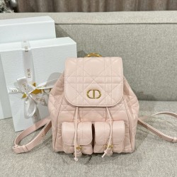 디올 Dior Medium Dior Caro Backpack Pink 23cm