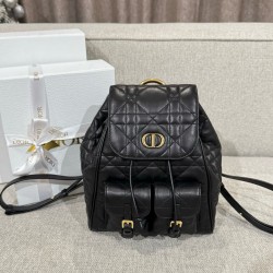 디올 Dior Medium Dior Caro Backpack Black 23cm