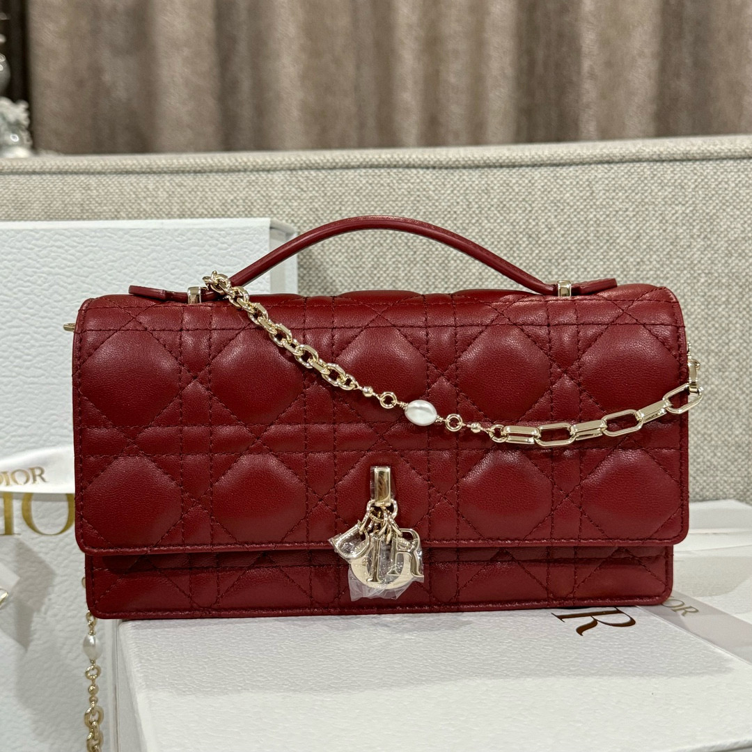 디올 Dior My Dior Mini Bag Wine red 21cm