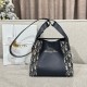 디올 Dior Small Signature Bucket Bag Oblique Jacquard Blue 21cm
